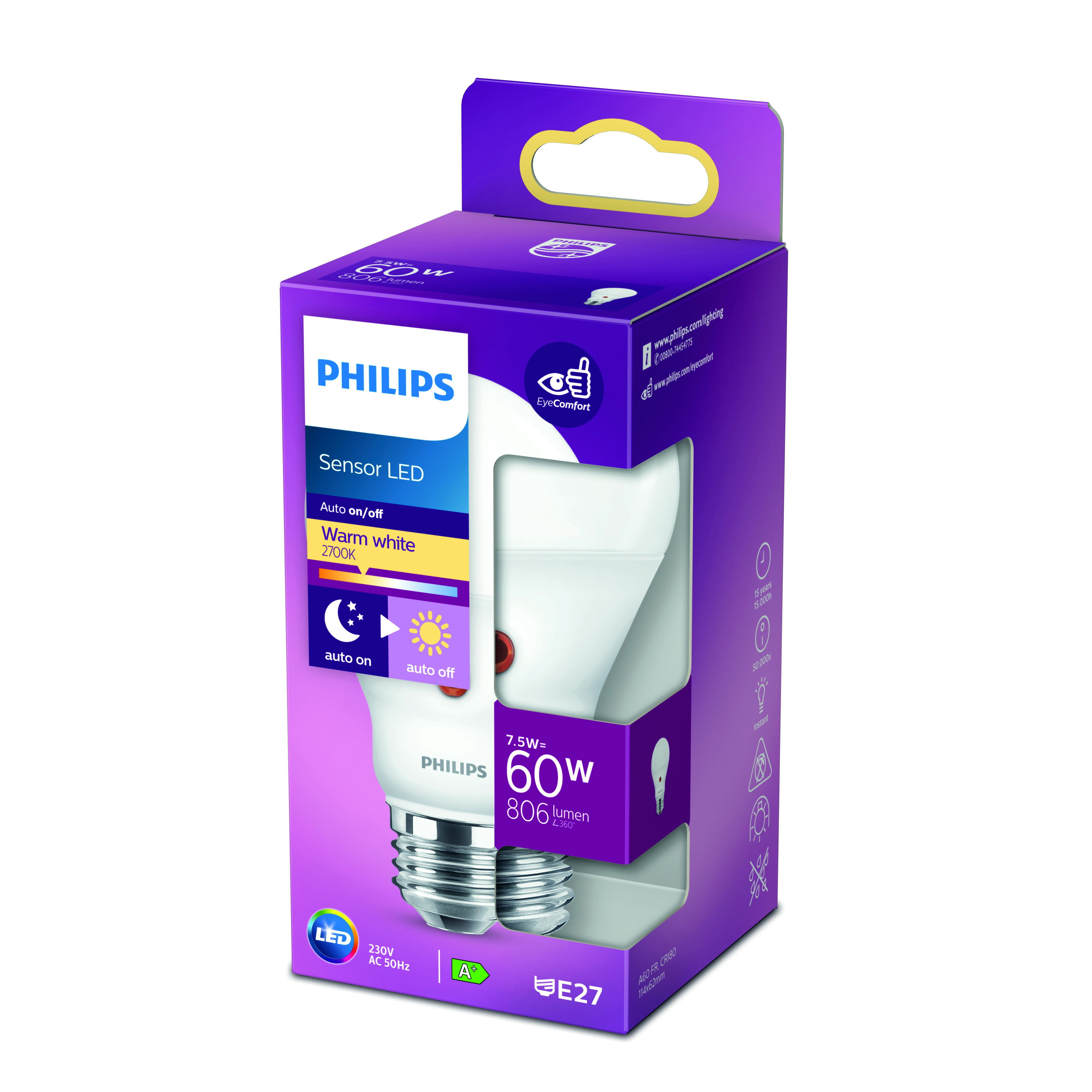 LED Sensor 60W A60 E27 Frostad